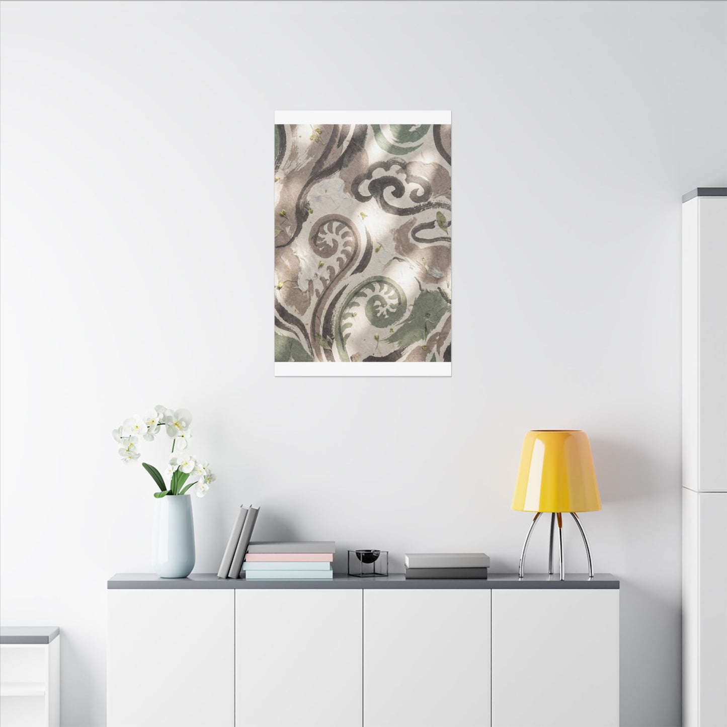 Dappled Ink Brushstroke Canvas Art - Japandi Ma