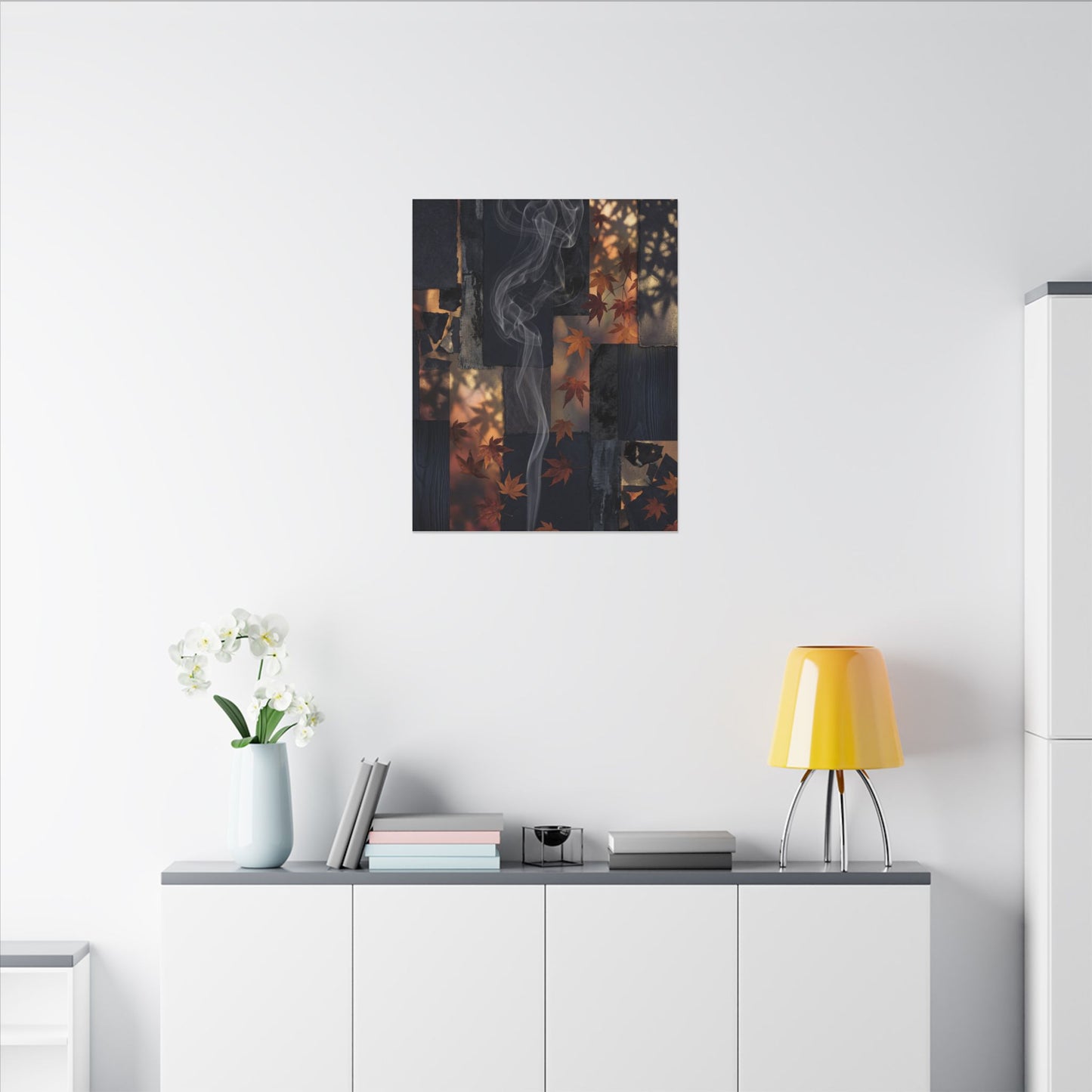 Autumn Incense Smoke Dark Texture Canvas Art | Sophisticated Decor