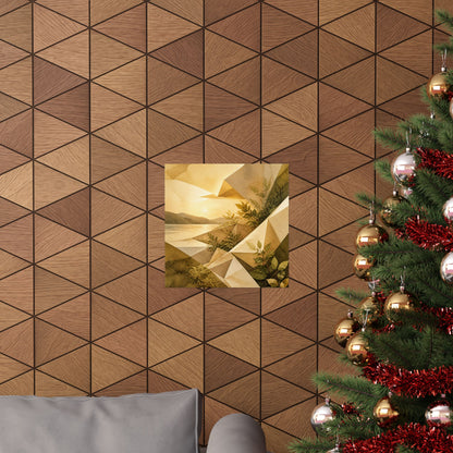 Golden Hour Paper Fold Wall Art Print - Japandi Ma