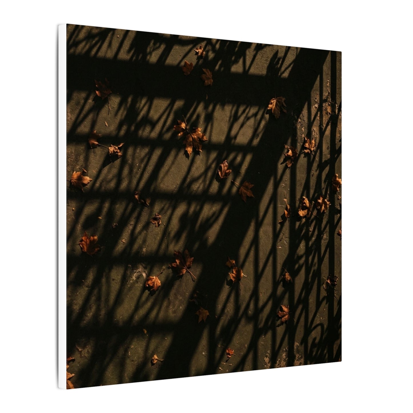 Dark Japandi Shadow Play in Golden Hour | Moody Minimal Canvas Art