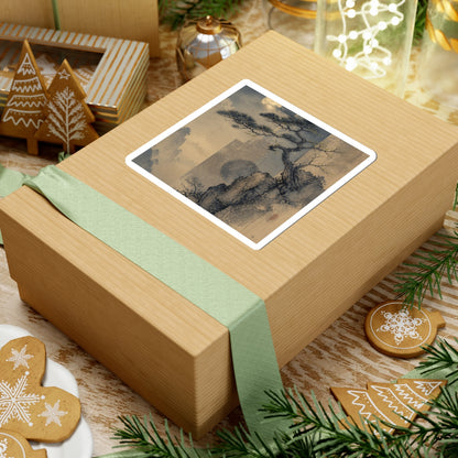 Pine Tree Japanese Pattern Sticker | Earthy Japandi Art