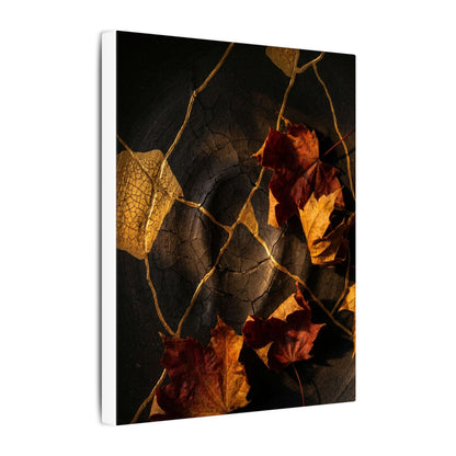 Resilient Shadow Play Canvas Art - Crackle Gold Kintsugi
