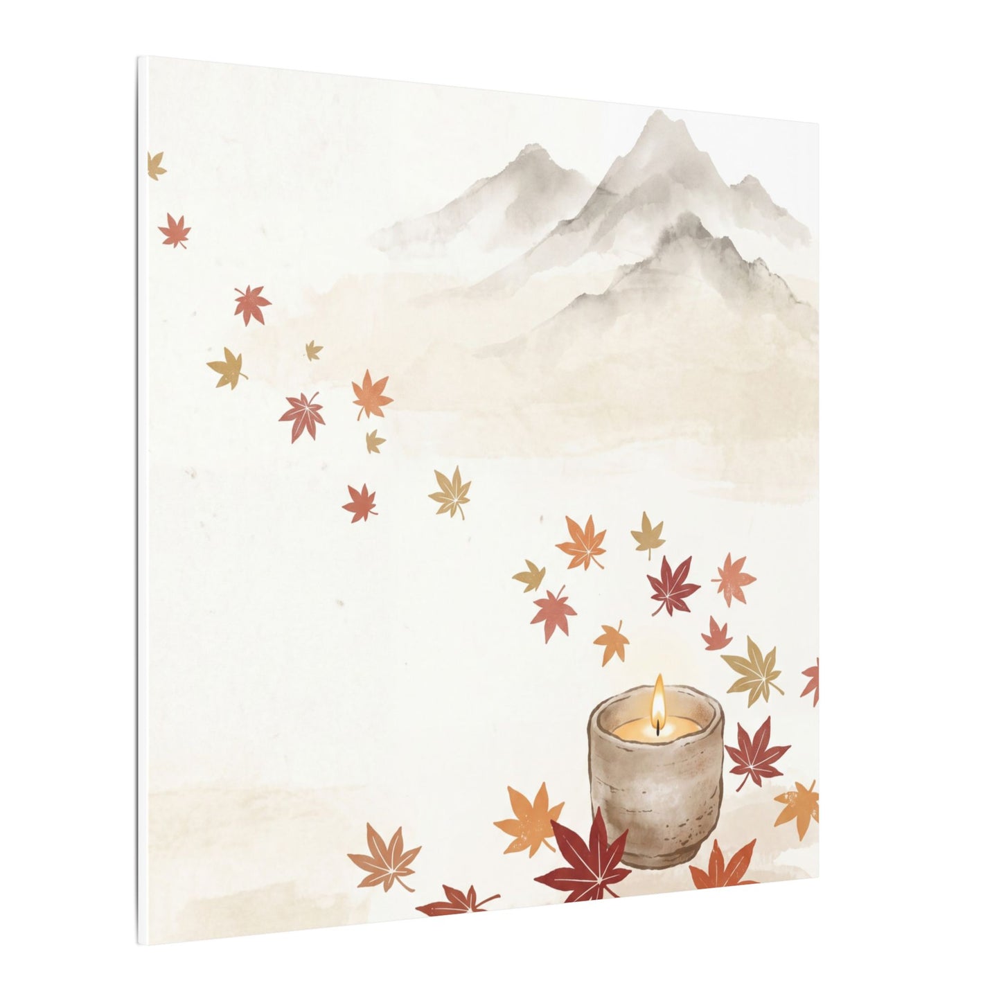 Earthy Mountain Mist Canvas Art - Japanese Pattern Japandi