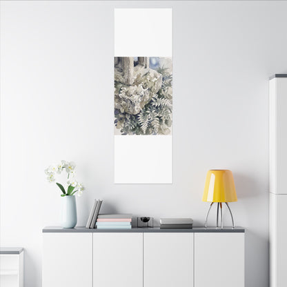 Stone Lantern Watercolor Canvas Art | Elegant Japandi Art
