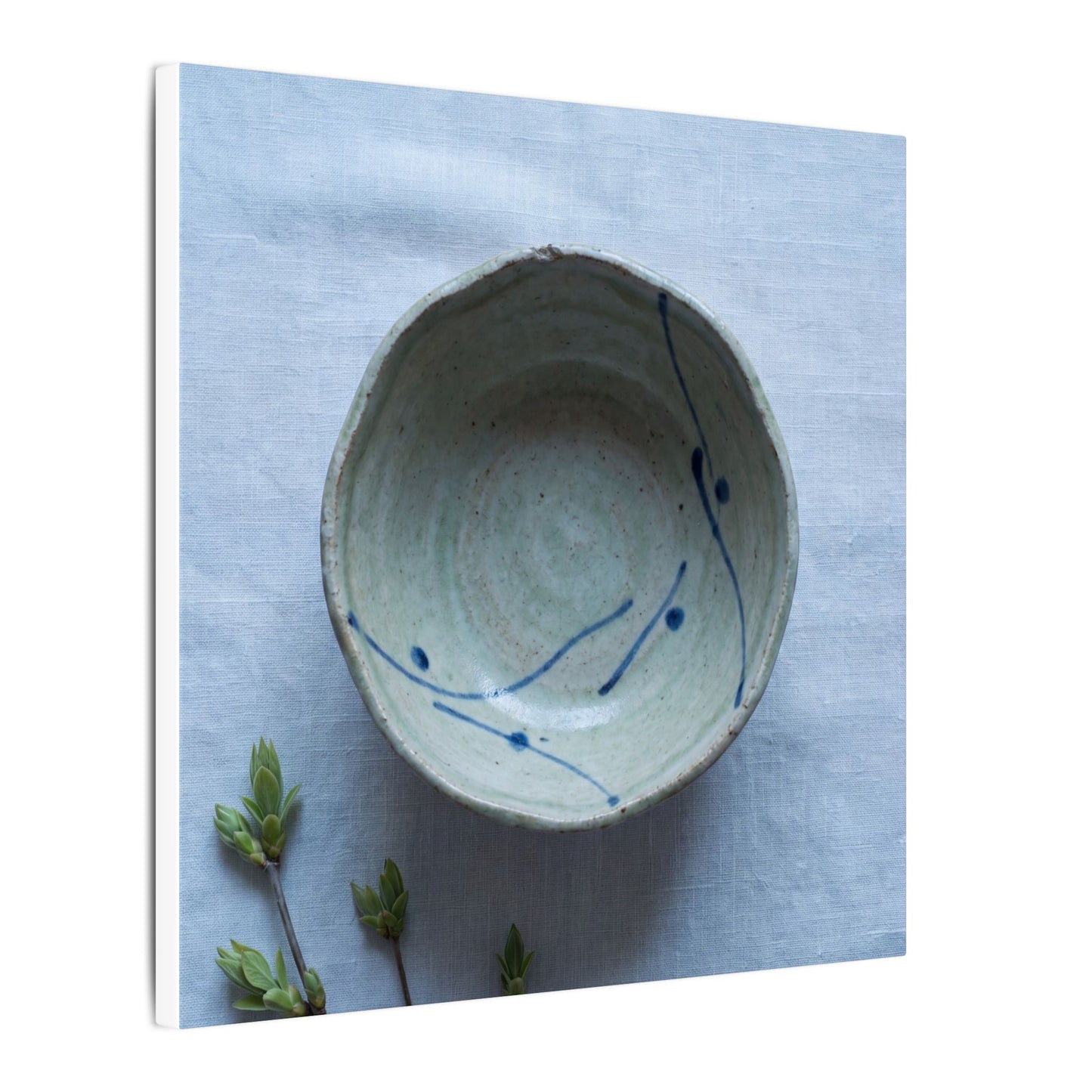 Spring Ceramic Bowl Minimal Line Canvas Art | Warm Decor