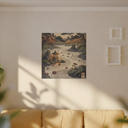 Rock Garden Autumn Canvas Art | Zen Serene Design