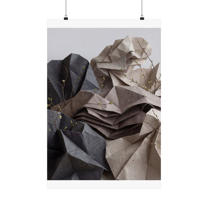 Paper Fold Texture Wall Art Print | Earthy Japandi Art