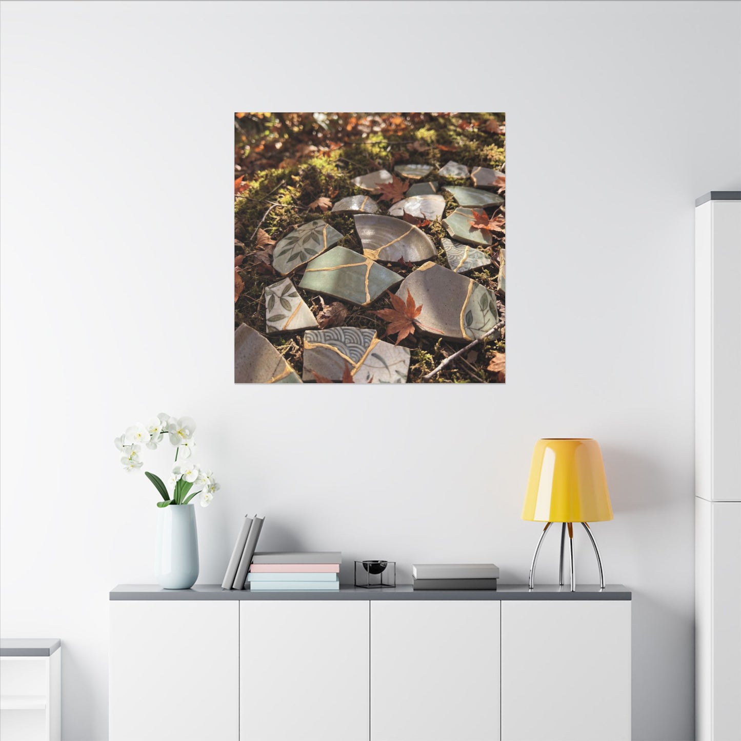 Broken Pottery Japanese Pattern Canvas Art | Elegant Japandi Art