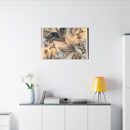 Golden Hour Paper Fold Canvas Art - Japandi Seijaku
