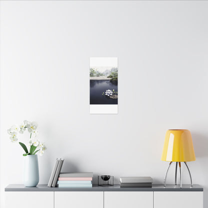Lotus Flower Karesansui Canvas Art | Tranquil Zen Art