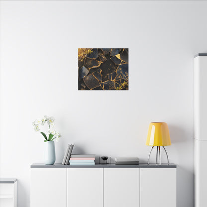 Golden Hour Broken Pottery Canvas Art - Kintsugi Ma