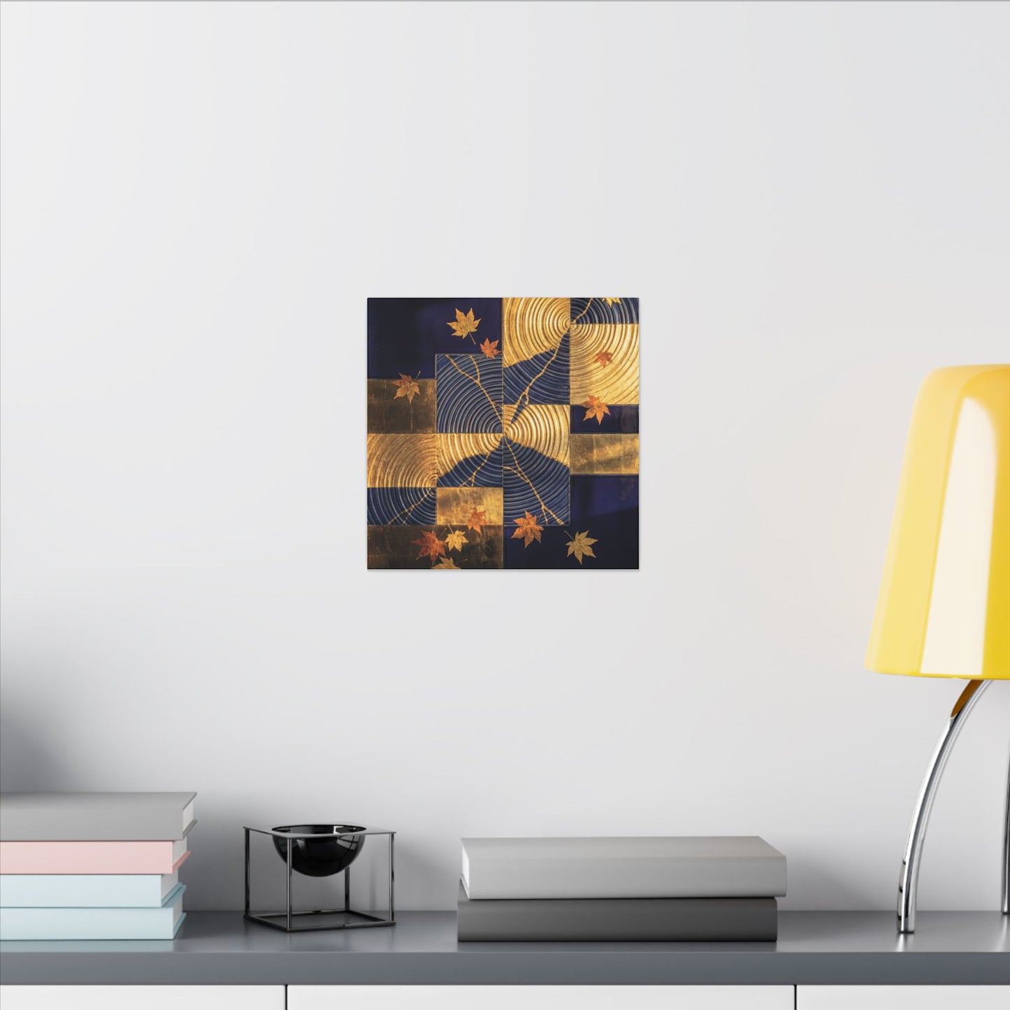 Autumn Water Ripple Crackle Gold Canvas Art | Artful Decor