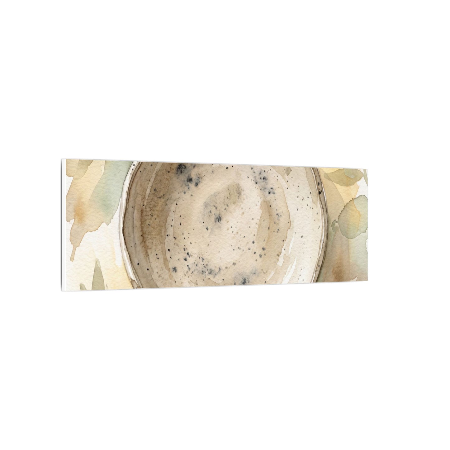 Ceramic Bowl Watercolor Canvas Art | Warm Japandi Art