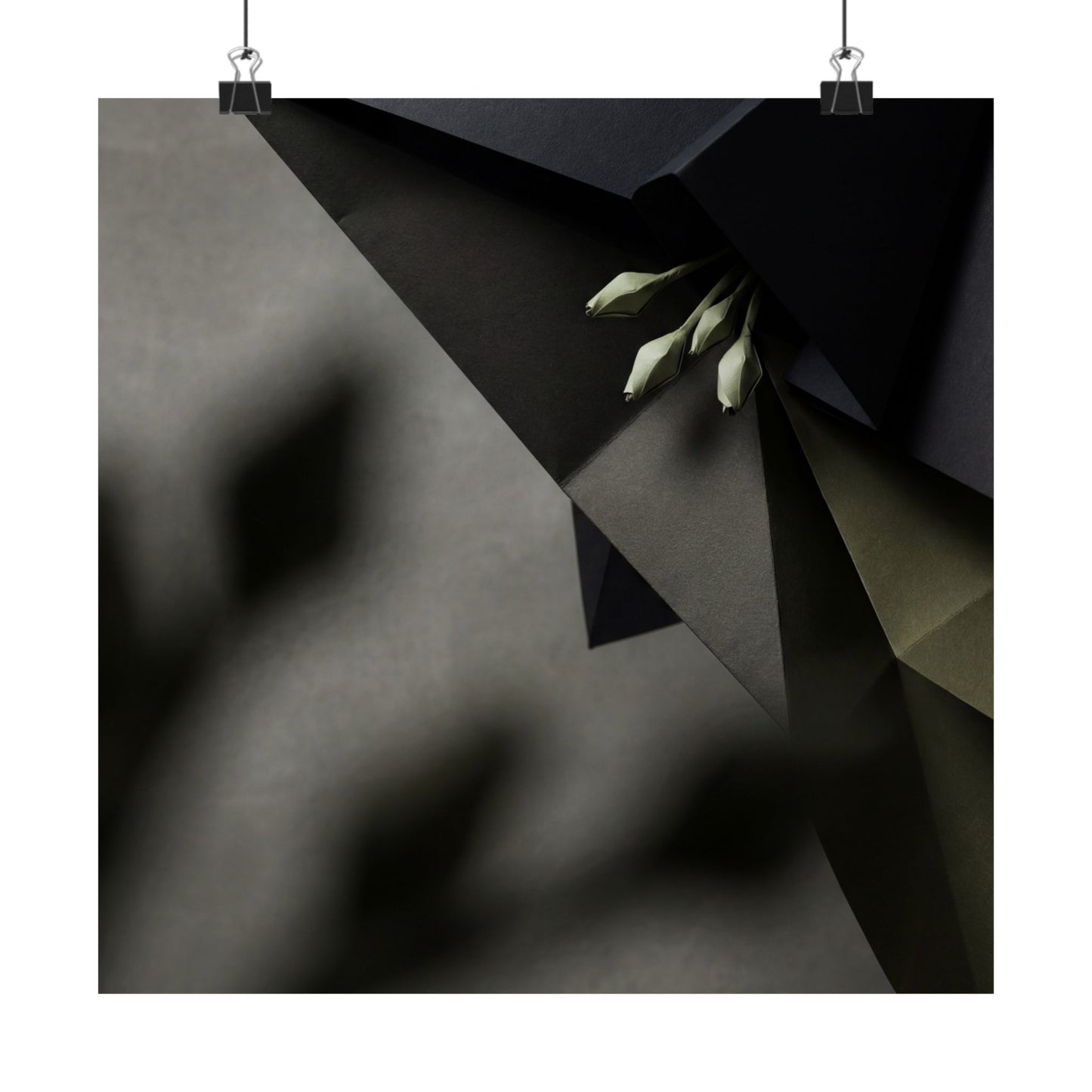 Paper Fold Wall Art Print | Spring Dark Japandi Moody Minimal Art Art Print