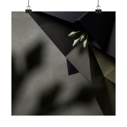 Paper Fold Wall Art Print | Spring Dark Japandi Moody Minimal Art Art Print