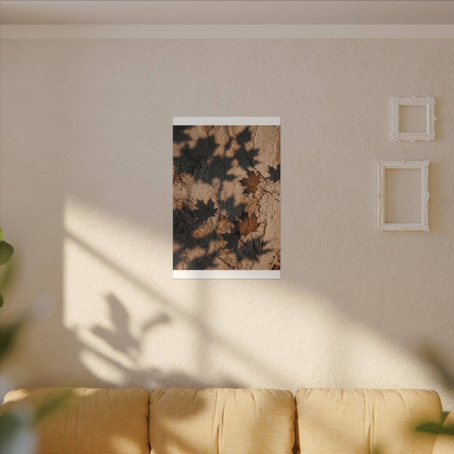 Cozy Shadow Play Canvas Art - Texture Japandi