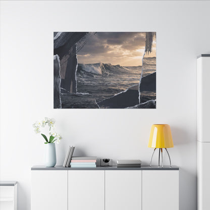 Fukinsei Ocean Wave Canvas Art - Dark Japandi Shadow Zen