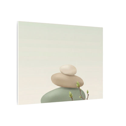Dawn River Stones Canvas Art - Japandi Fukinsei