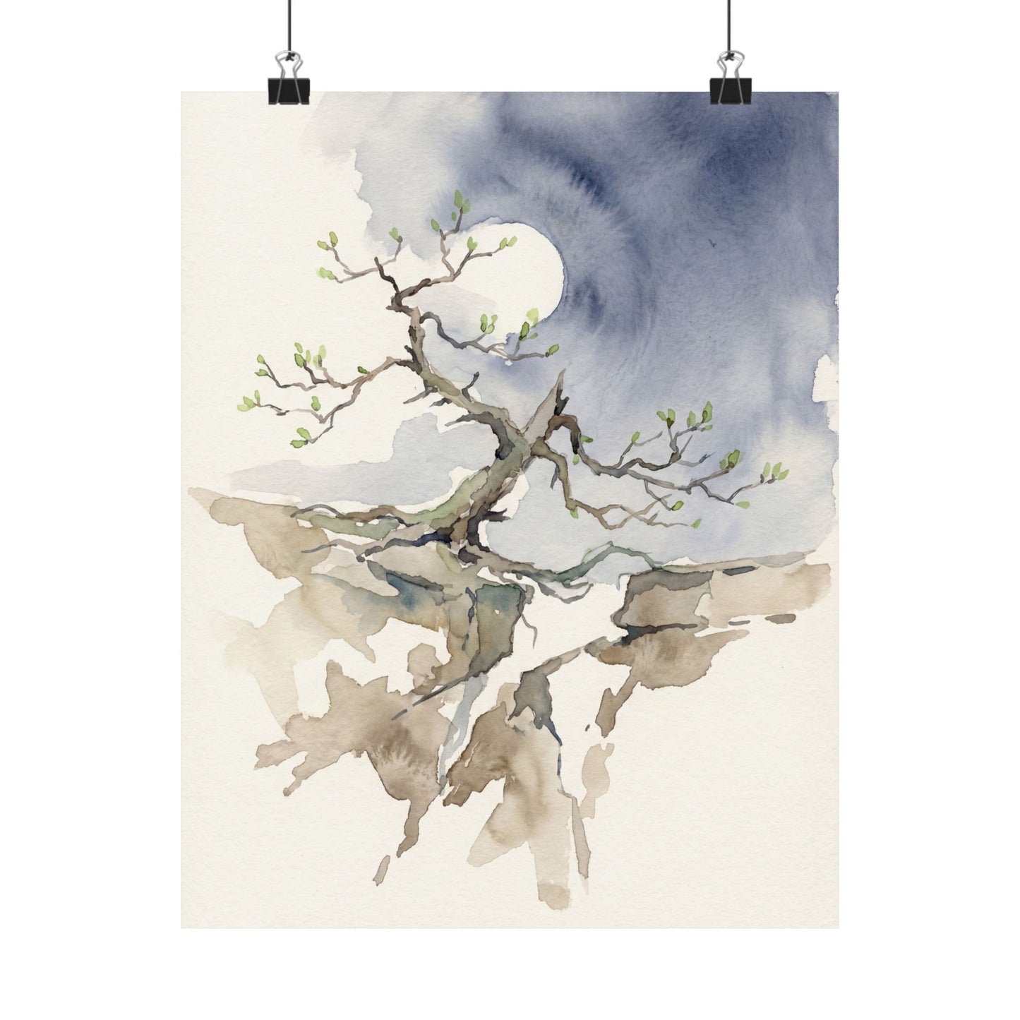 Pine Tree Spring Wall Art Print | Japandi Elegant Design