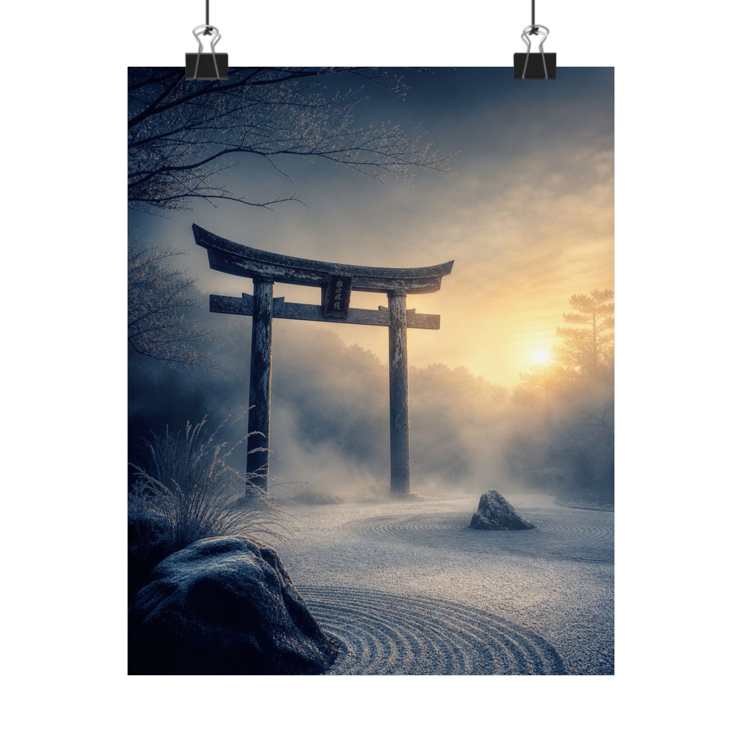 Zen Torii Gate in Golden Hour | Karesansui Wall Art Print