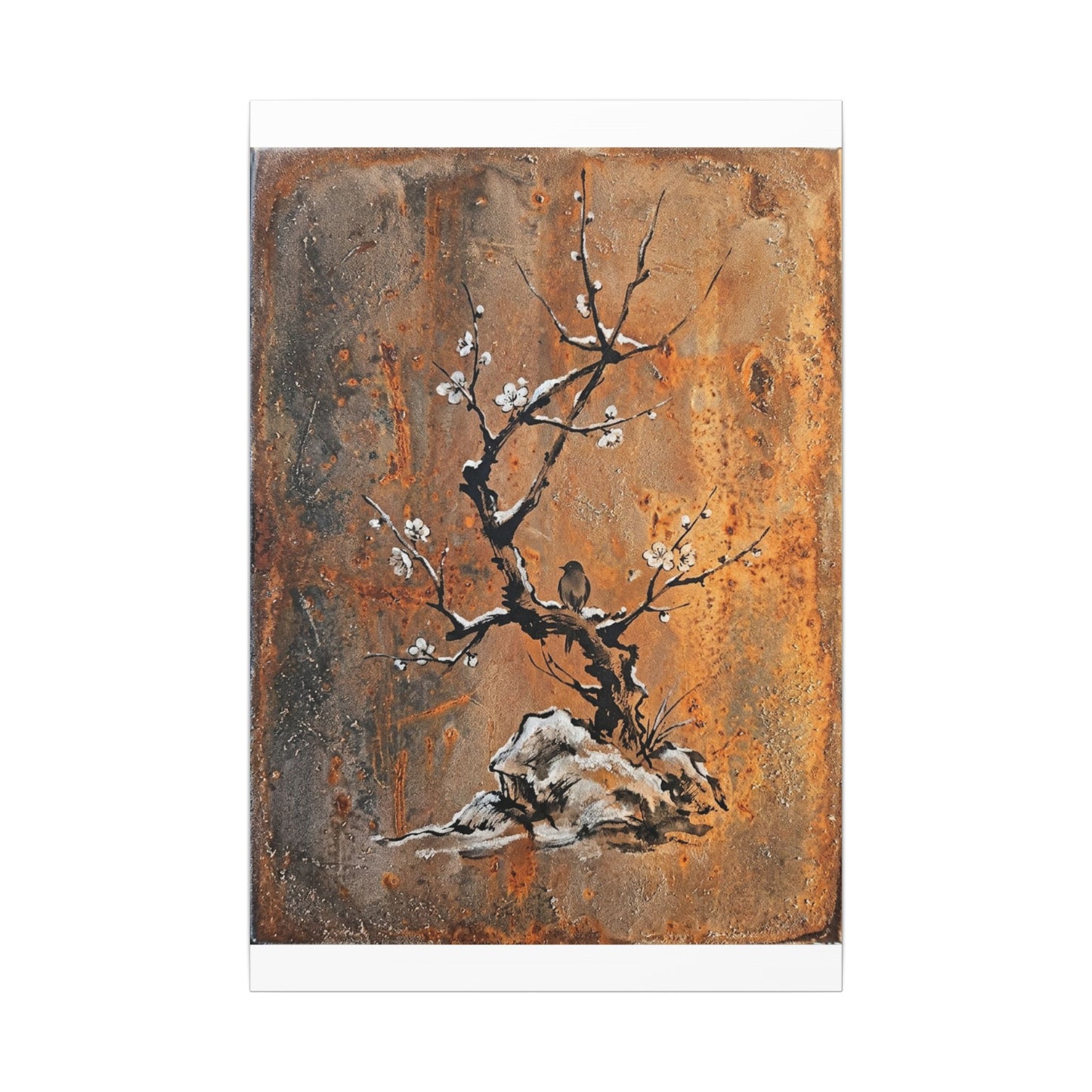 Datsuzoku Rust Patina Canvas Art - Zen Sumi E