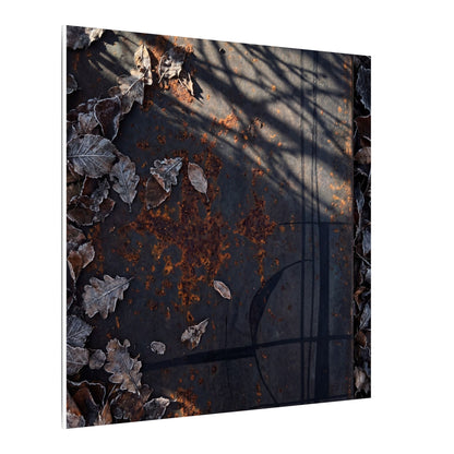 Shibui Rust Patina Canvas Art - Dark Japandi Charcoal Ink