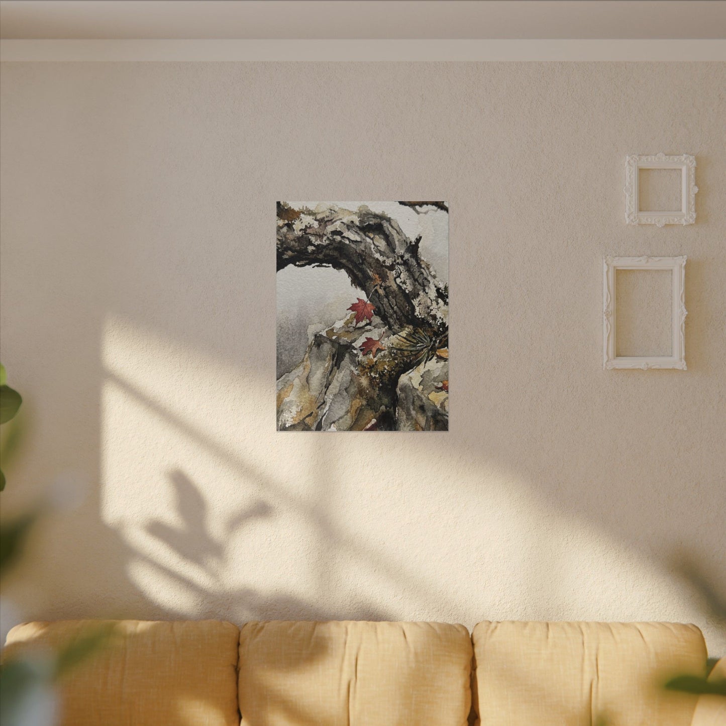 Pine Tree Autumn Canvas Art | Japandi Earthy Design