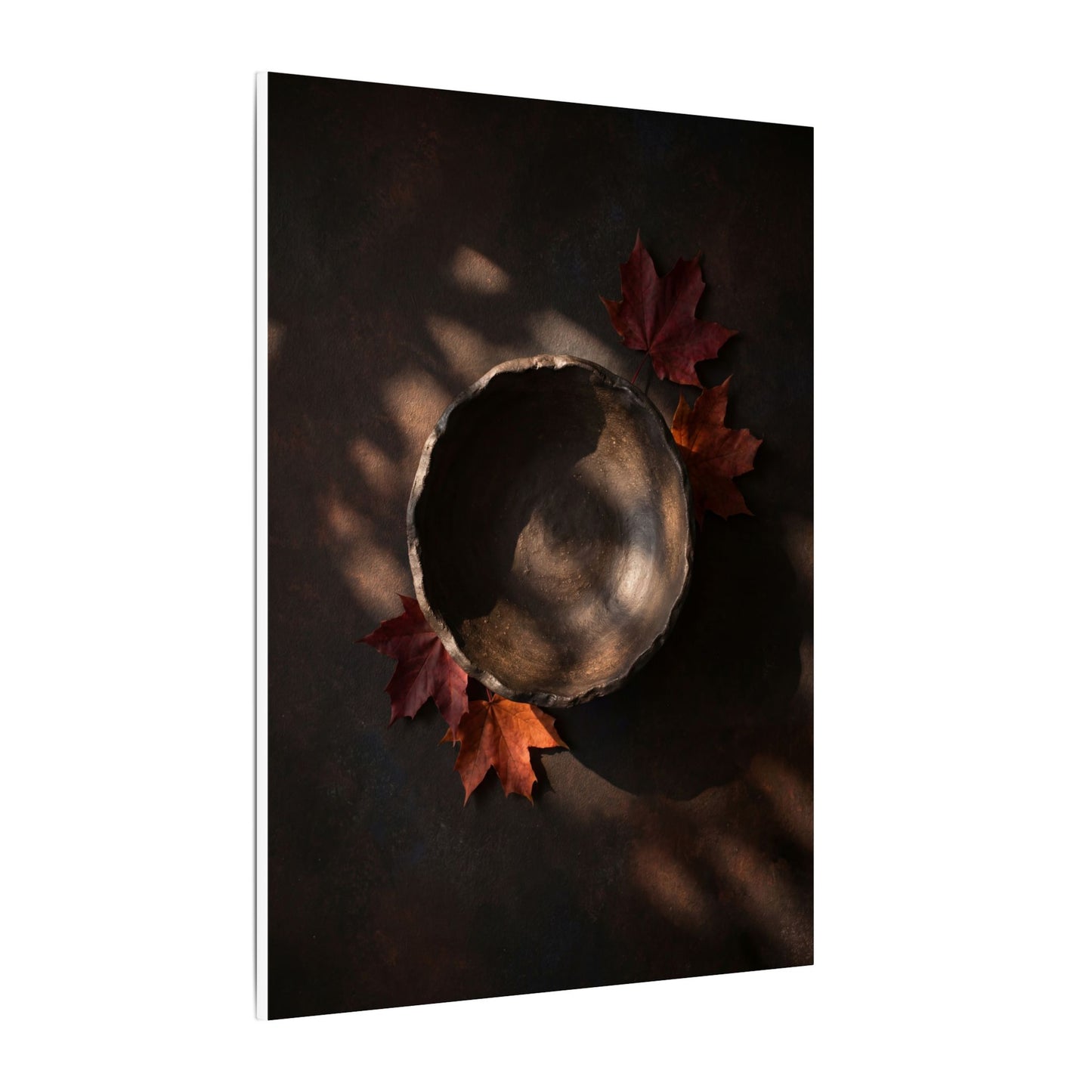Ceramic Bowl Canvas Art | Autumn Dark Japandi Dark Texture Art