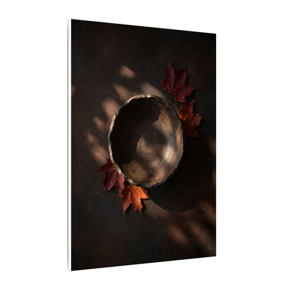 Ceramic Bowl Canvas Art | Autumn Dark Japandi Dark Texture Art