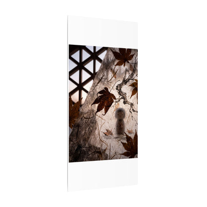 Shoji Screen Autumn Canvas Art | Dark Japandi Atmospheric Design