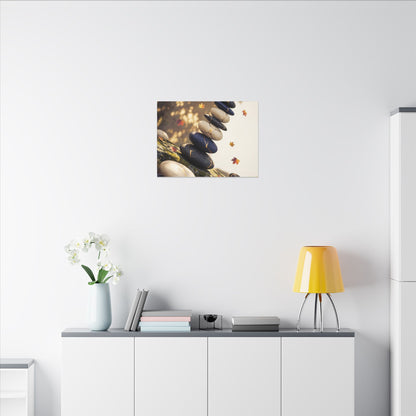 Ma River Stones Canvas Art - Kintsugi Gold Vein