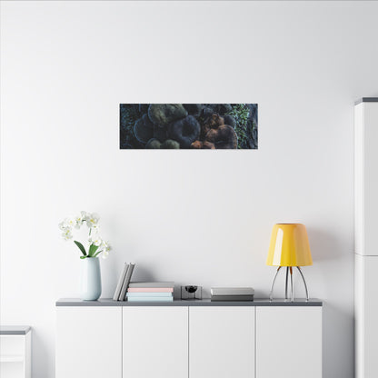 Wild Mushrooms Moody Minimal Canvas Art | Moody Dark Japandi Art