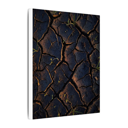 Cracked Earth Moody Minimal Canvas Art | Luxurious Dark Japandi Art