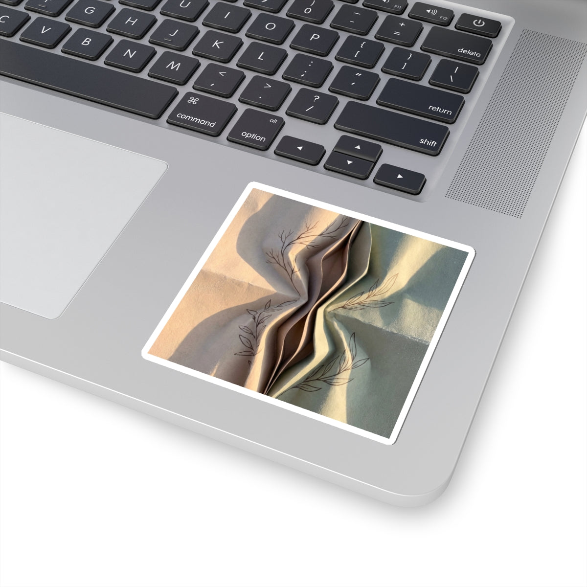 Paper Fold Minimal Line Sticker | Earthy Japandi Art
