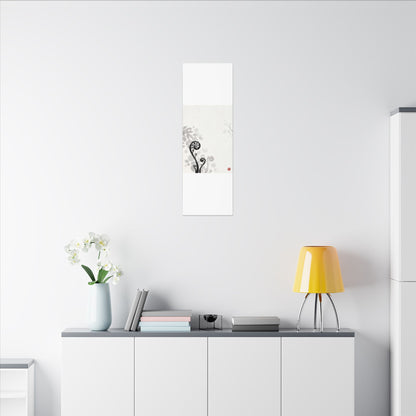 Winter Fern Unfurling Ukiyo E Inspired Canvas Art | Peaceful Decor