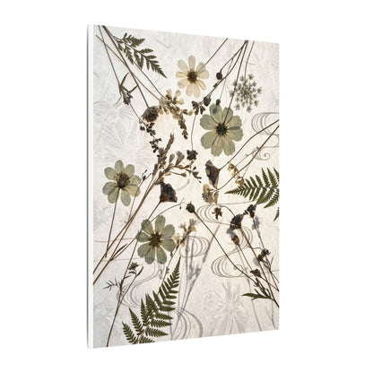 Japandi Dried Flowers in Golden Hour | Japanese Pattern Canvas Art