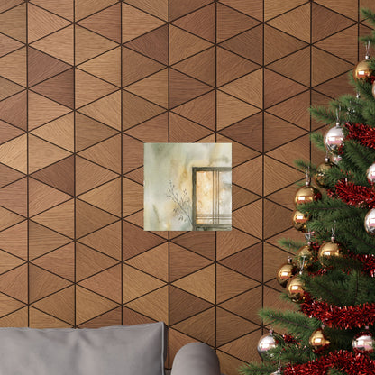 Shoji Screen Winter Wall Art Print | Japandi Earthy Design