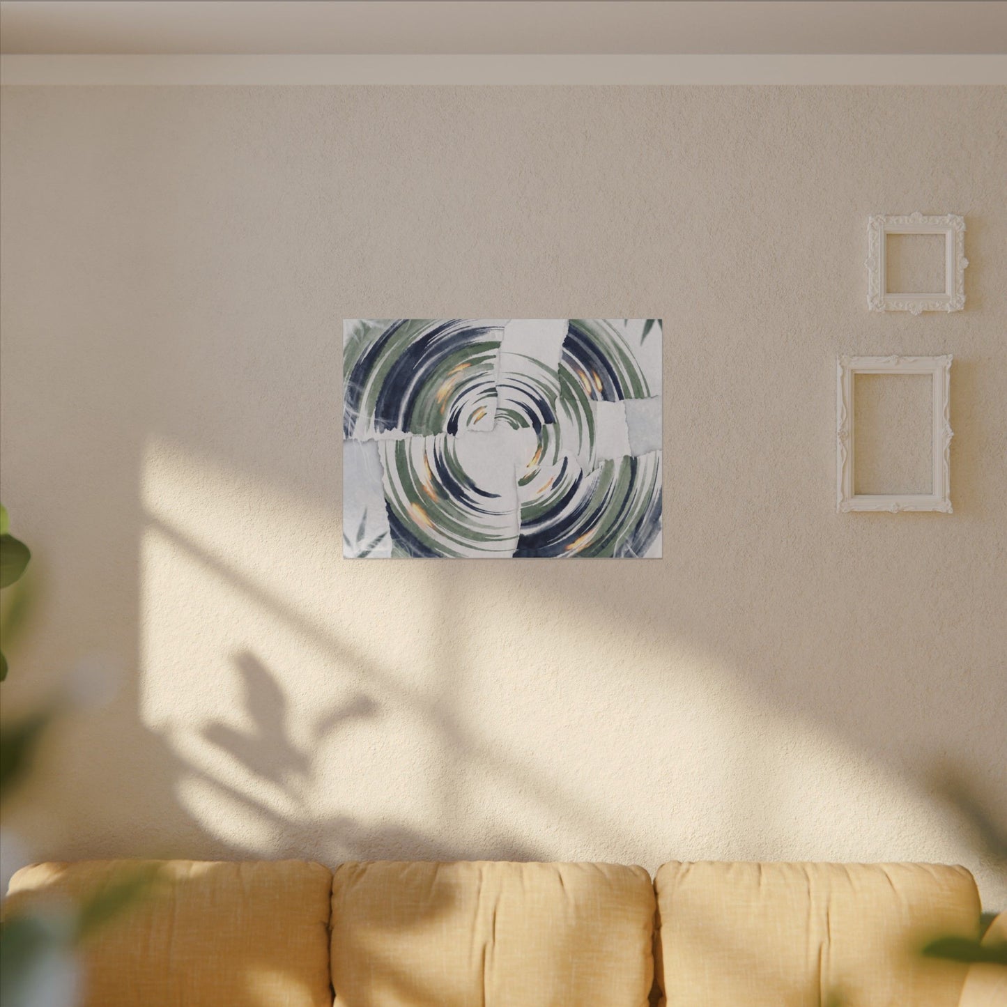 Winter Water Ripple Sumi E Canvas Art | Peaceful Decor