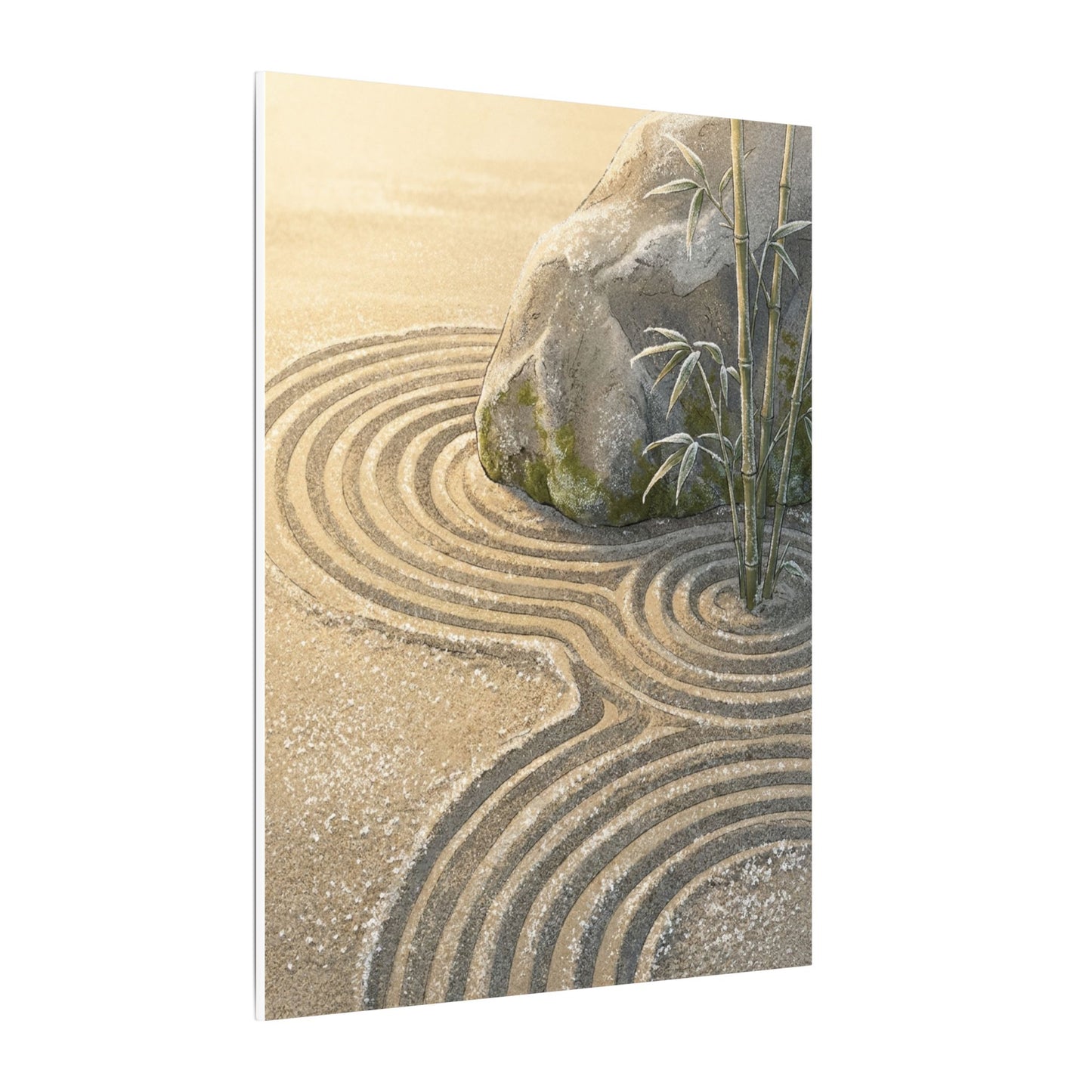 Rock Garden Winter Canvas Art | Zen Peaceful Design