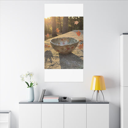 Japandi Ceramic Bowl in Golden Hour | Japanese Pattern Canvas Art