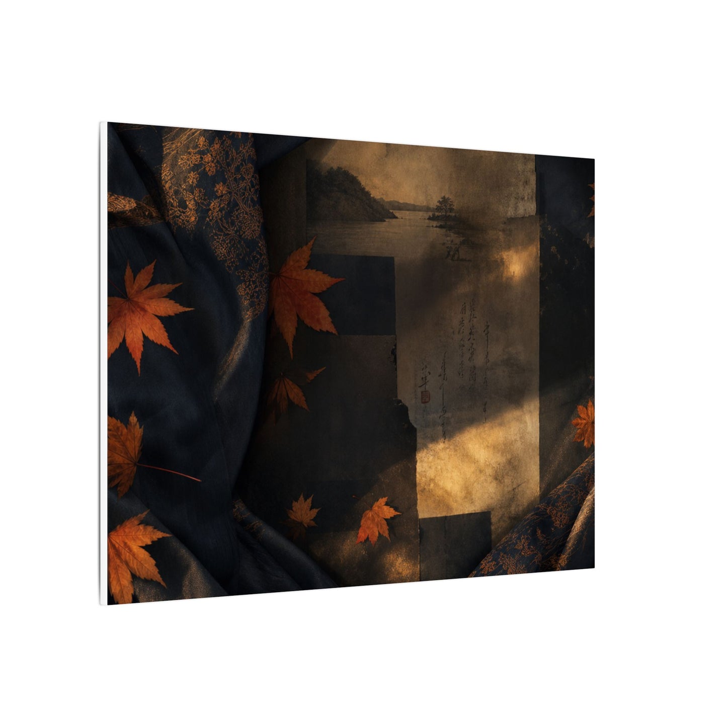 Autumn Silk Drape Shadow Zen Canvas Art | Bold Decor