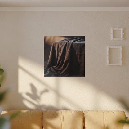 Silk Drape Canvas Art | Winter Dark Japandi Shadow Zen Art