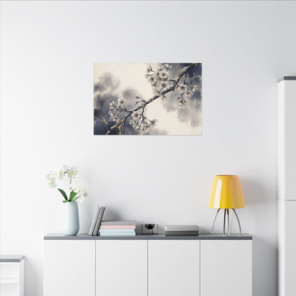 Ma Cherry Blossom Canvas Art - Kintsugi Gold Vein