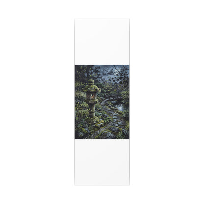 Japandi Stone Lantern in Moonlight | Texture Canvas Art