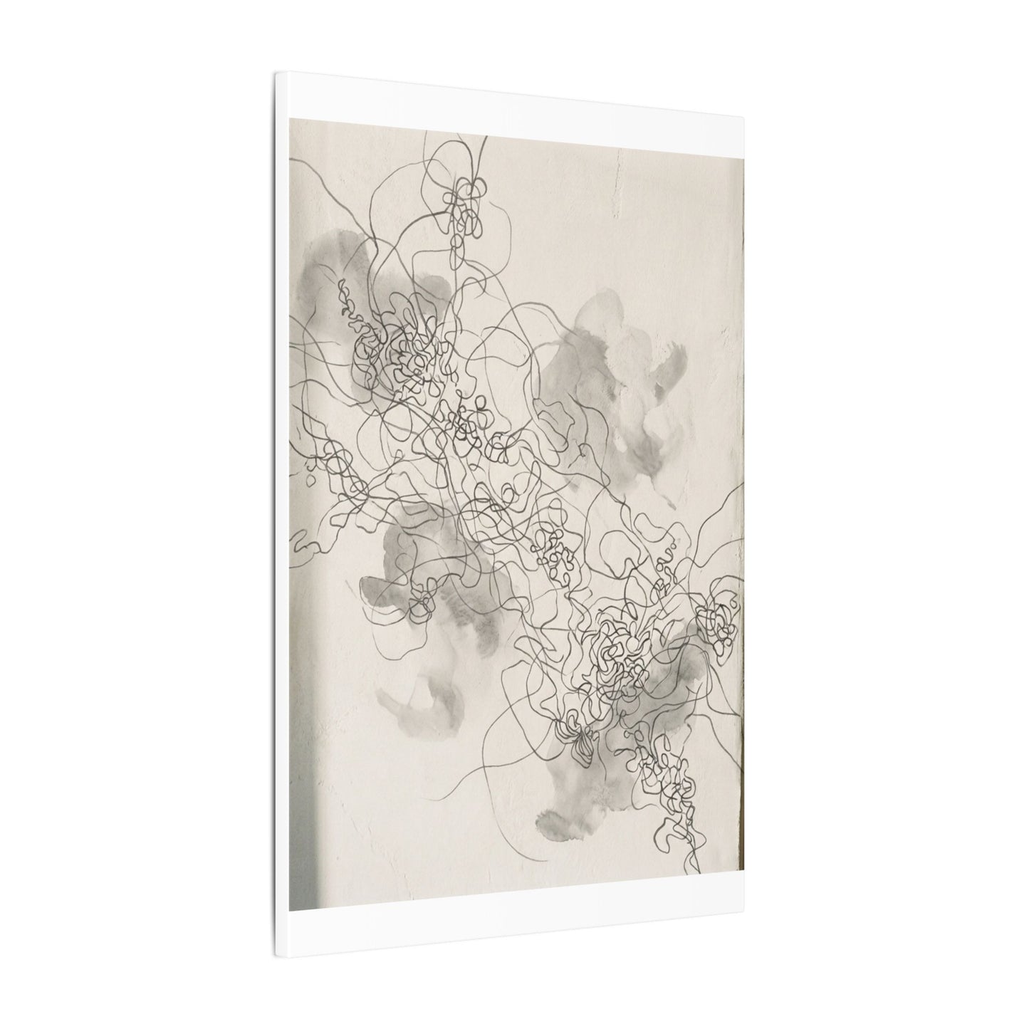 Shadow Play Spring Canvas Art | Dark Japandi Sophisticated Design