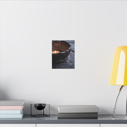 Atmospheric Ceramic Bowl Canvas Art - Moody Minimal Dark Japandi