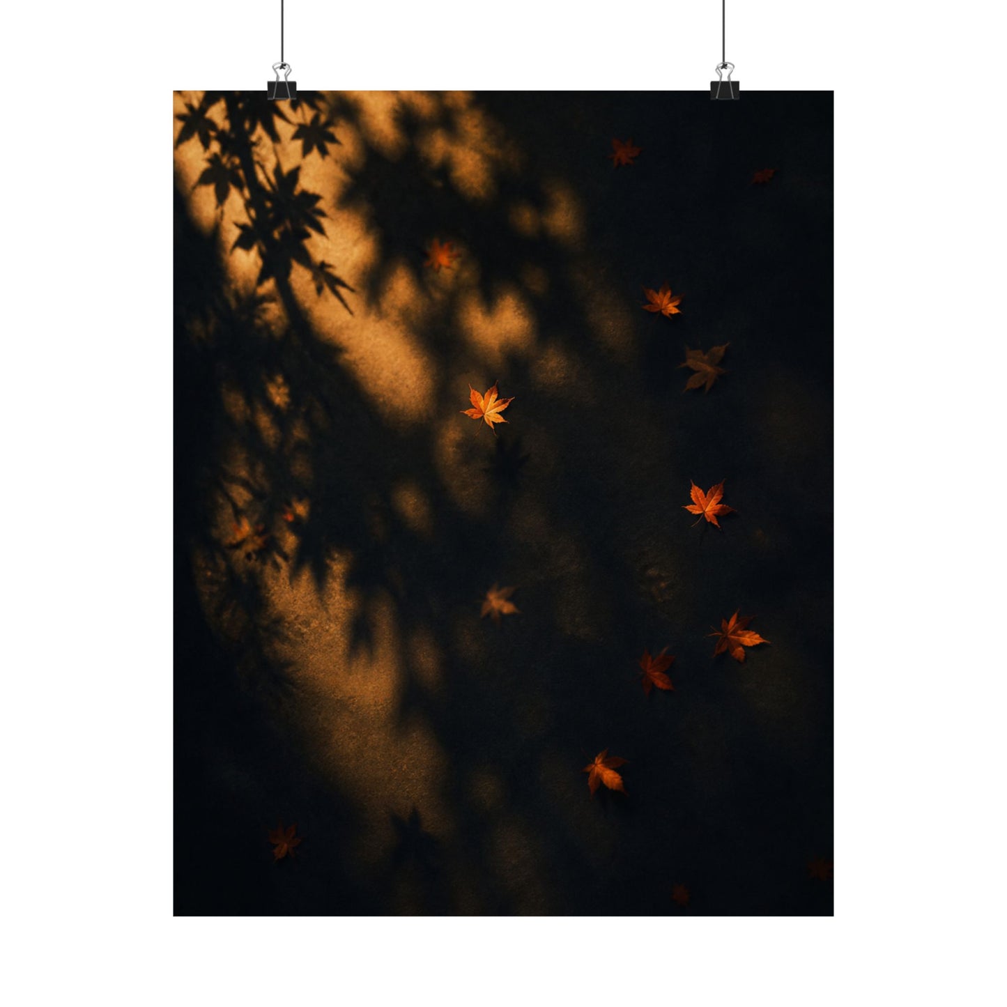 Autumn Shadow Play Moody Minimal Wall Art Print | Sophisticated Decor