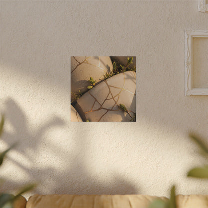 Spring Broken Pottery Gold Vein Canvas Art | Beautiful Decor