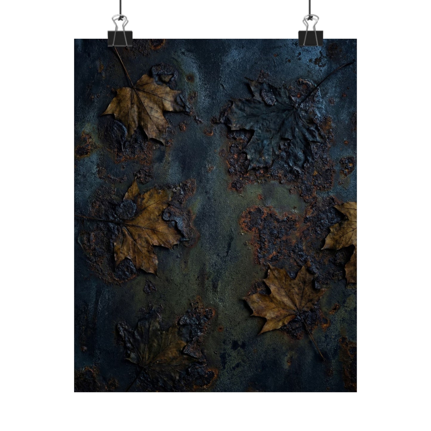 Autumn Rust Patina Charcoal Ink Wall Art Print | Bold Decor Art Print