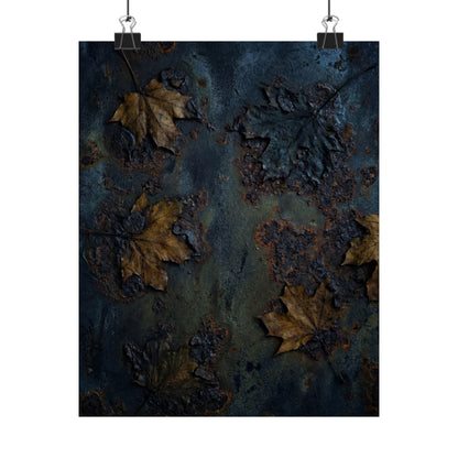 Autumn Rust Patina Charcoal Ink Wall Art Print | Bold Decor Art Print